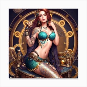Steampunk Mermaid 7 Canvas Print