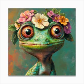 Lizard With Flowers Toile