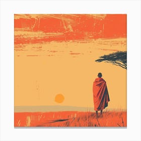 Man In The Savannah Canvas Print