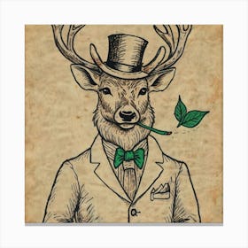 Deer In A Suit 7 Canvas Print