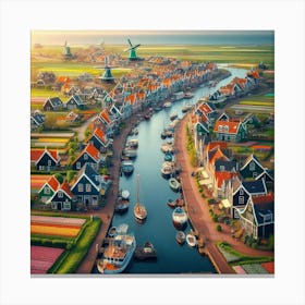 Tulip Village In Netherlands 2 Canvas Print