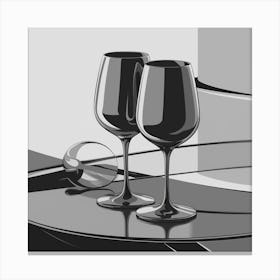 A Stunning Illustration Of A Pair Of Grey Wine Gla X2nlsqxkrcw9sqzbbwy4ua Agrku1mctd Ekcqxv Ionq Canvas Print