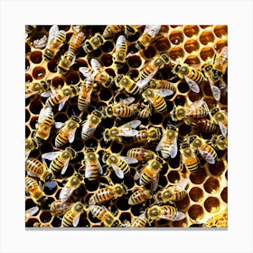 Bees On A Honeycomb 9 Canvas Print