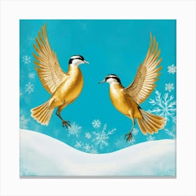 Two Birds In Flight abstract Canvas Print