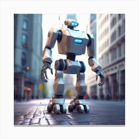 Robot In The City 79 Canvas Print