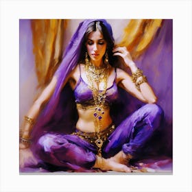 Woman In Purple Canvas Print