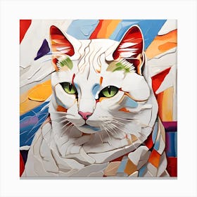 Abstract Cat Painting Canvas Print