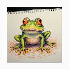 Frog Drawing 7 Canvas Print