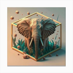 Elephant In A Cube Canvas Print