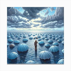 Umbrellas In The Sky Canvas Print