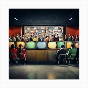 Tv Room Stock Videos & Royalty-Free Footage Canvas Print
