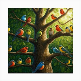 Birds In The Tree 7 Canvas Print