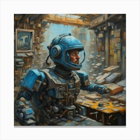 Robot In The Office Canvas Print
