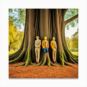 Three Men In Hats Canvas Print