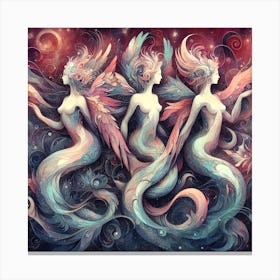 Three Mermaids Canvas Print