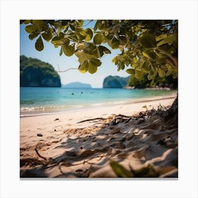 Tree On The Thai Beach Canvas Print