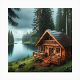 Cabin In The Woods 3 Canvas Print