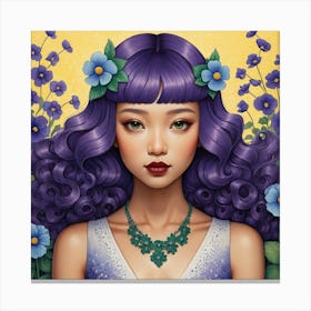 Purple Haired Girl Canvas Print