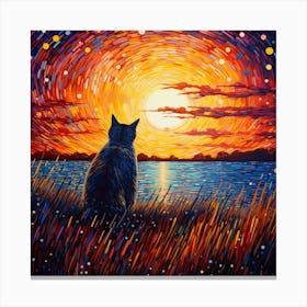 Sunset Cat 2 Canvas Print