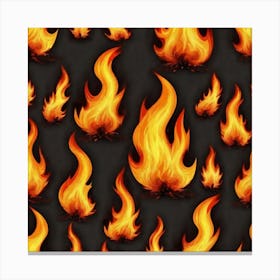 Flames On Black Background 56 Canvas Print