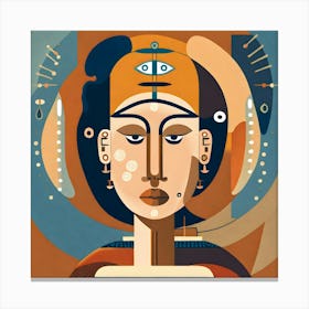 Egyptian Woman Abstract Painting Canvas Print