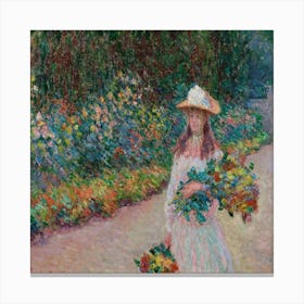 Jeune Fille Dans Le Jardin De Giverny (1888) Canvas Print