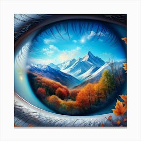 Surreal Building Sized Eye With Gradients Reflecting The Changing Seasons Springs Blooming Flora O Canvas Print