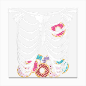 Skeleton Ribs With Donuts Funny Halloween Mens Kids Canvas Print