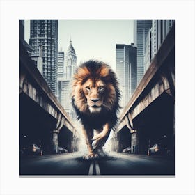 Hustle like a lion in the concrete jungle.1 Canvas Print
