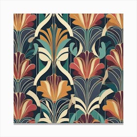 Deco Floral Pattern 1 Canvas Print