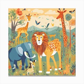 Giraffes In The Jungle 1 Canvas Print