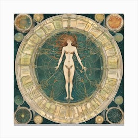 Astrological Nouveau Chart Series - 17 Canvas Print