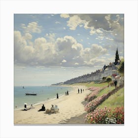 The Beach At Sainte Adresse, Claude Monet 1 Canvas Print