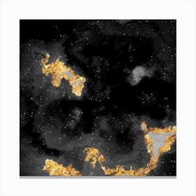 100 Nebulas in Space with Stars Abstract in Black and Gold n.029 Canvas Print