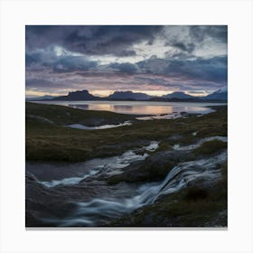 Sunset In The Iceland Canvas Print