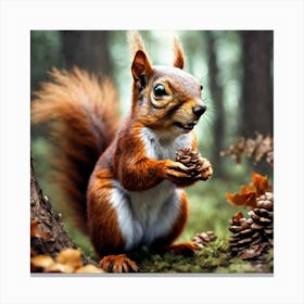 Squirrel In The Forest 87 Canvas Print