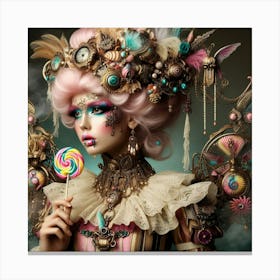 Steampunk Girl With Lollipop Canvas Print