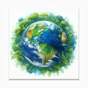 Earth Surrounded By Trees 1 Canvas Print