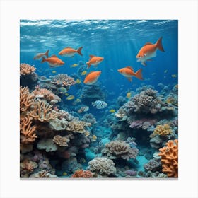 Coral Reef With Fishes Canvas Print