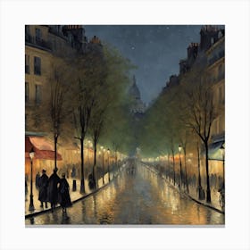 Boulevard Montmartre At Night 2 Canvas Print