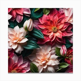 Dahlia Flowers Canvas Print