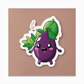 Kawaii Fruit Sticker Canvas Print