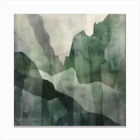 Japanese Watercolour Of Mount Haguro 3 Canvas Print