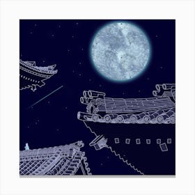 Fly Me To The Moon Square Canvas Print