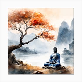 Buddha Painting Landscape (2) Canvas Print