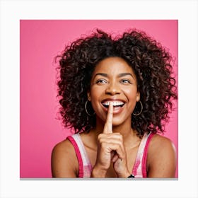 African American Young Woman Smiling With An Expression Of Happiness And Success Isolated Against (5) Canvas Print