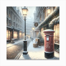 Christmas In London Vintage Canvas Print