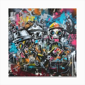 Wall, Graffiti, Street Art, Urban Hues Canvas Print