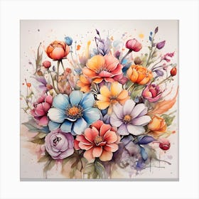 Watercolor Flowers 2 Canvas Print