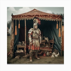 Roman Soldier In Tent Canvas Print
